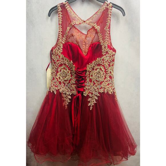 Fiesta Fashion Prom Cocktail Party Mini Dress Size XL Maroon NWT $165 - Picture 3 of 11